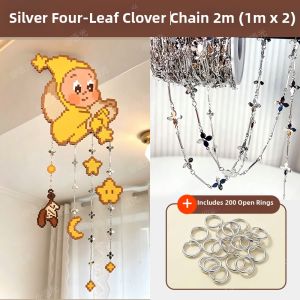 YUGUANG | DIY Four-leaf Clover Charm Keychain Chain Wind Chime Accessory