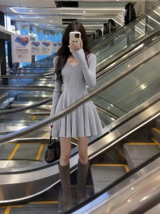 SUHUIQIAN | V-neck Slim Fit Waist Dress Autumn Winter