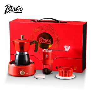 BINCOO Double-Valve Moka Pot Gift Set with Carry Handle New Year Gift Box Wedding Favor 2Cups