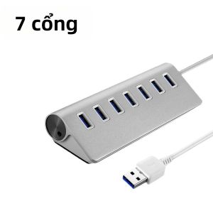 kebidumei | KEBIDUMEI 7 Trong 1 USB 3.0 HUB Tốc Độ Cao 5Gbps Trạm Kết Nối Máy Tính Xách Tay Bằng Kim Loại Dành Cho Máy Tính Có Cổng Sạc USB-A
