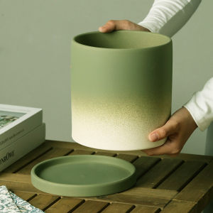 ZhongYing | Gradation Matcha Green Ceramic Plant Pot Large Diameter