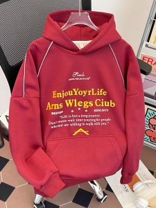 เสื้อสเวตเตอร์คอกลมแขนยาวลายตัวอักษรสไตล์อเมริกันสำหรับคู่รัก ทรงหลวม ทรงลำลอง สำหรับฤดูใบไม้ผลิและฤดูใบไม้ร่วง