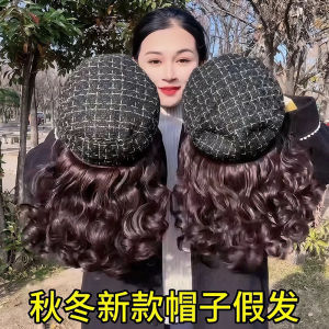 Fashionable Integrated Fisherman Hat Womens Full Head Cover Short Curly Hair Natural Style Hair Cap for Ladies Autumn Winter