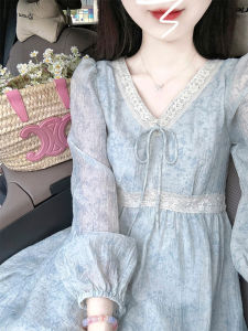 Early Autumn 2025 New Style Beach Holiday Dress Womens Elegant Small French Gentle Floral Long Dress Sweet Japanese Style