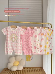 cat and fish | Cotton Short Sleeve Baby Rompers 0-2 Years