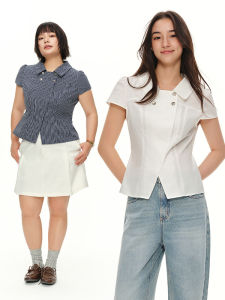 DUSHU | Peter Pan Collar Academic Style Preppy Shirt