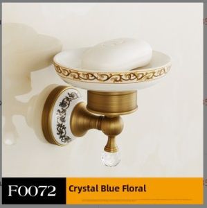 Vintage Blue and White Porcelain Bathroom Towel Rack Set