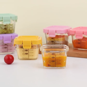 3PCS 170ML Food Box Glass Baby Food Storage Microwave Airtight Container Food Storage