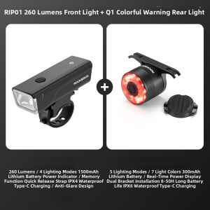 RockBros | Night Riding Light Kit for Road and Mountain Bikes Water-resistant and Brake-Sensitive