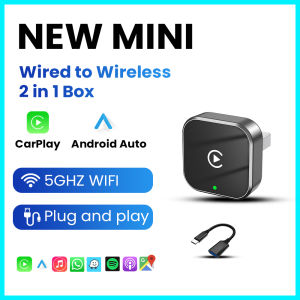 2025 Super Mini Carplay AI Box Wired to Wireless CarPlay/Android Auto 2in1 Box 5GHz WiFi for 98% Original Wired CarPlay/Auto Car