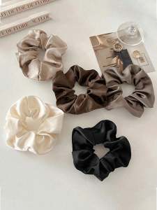 5 classic black white and brown scrunchie fashionable bun scrunchie vintage silk pig large colon scrunchie senior sense meatb