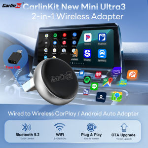 Mini Ultra 3 CarlinKit 5.0 Wireless Adapter Wireless CarPlay Android Auto For OEM Car Plug & Play WiFi Bluetooth Auto Connection