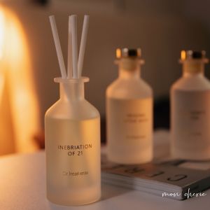 Ailin No-Flame Rose Essential Oil Diffuser Calming Indoor Home Decor Glass Cup Shaped Fragrance Stick Air Purifier for Living Room