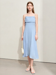 AMII | Minimal One-Shoulder Fitted Mid-Length Invisible Zipper A-Line Dress