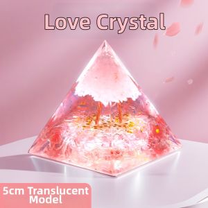 BINYUE | Valentines Day Pink Crystal Pyramid Ornament