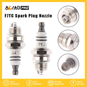 AumoPro 1PC Spark Plug Glow Plug Replacemnet for 2-Stroke Chainsaw Lawn Mower Strimmer Gasoline Generator Spark Plugs Farm Machinery Parts Microtiller Wipe Grinder F7TC Spark Plugs Spark Nozzle