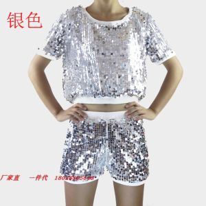 Bộ Trang Phục Khiêu Vũ Jazz Mới Little Apple DS Quần Áo Khiêu Vũ Đường Phố Hip Hop Sequin Dân Tộc Bộ Trang Phục Sân Khấu Cho Đội Cổ Vũ