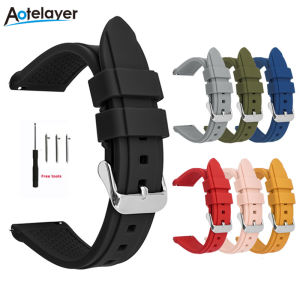 Aotelayer 20mm 22mm 24mm 26mm Sport Silicone Strap Quick Release Waterproof Wrist Band Bracelet Metal Pin Buckle Smart Watch Accessories