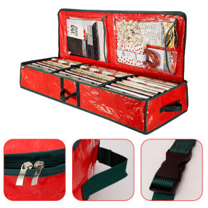 Christmas Gift Wrap Storage Bag 40 Inch Long Large Xmas Wrapping Paper Storage Box Dust-proof Holiday Accessories Organizer