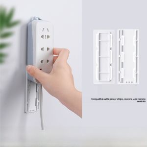 Wall-Mounted Cable Organizer Rack Router Plug Board Storage Shelf No-Drilling Needed Plastic Fixator for Home Office Use
