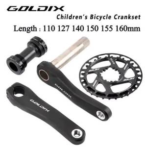 GOLDIX Ultralight MTB Bicycle Crankset Black 28T-36T Childrens Bicycle Crank 110/127/140/150/160mm 7/8/9/10 Speed Cycling Parts