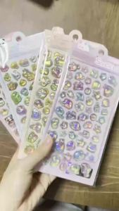4PCS Cartoon 3D Relief Water Drop Stickers Cute and Fun Animals Rabbit Panda Stickers Diy Diary Stationery Stickers Wholesale SS