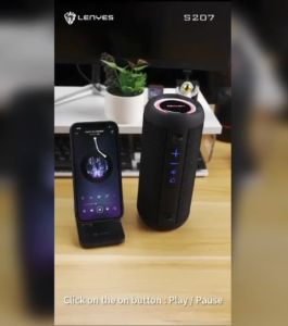 S207 - Speaker LENYES S-207 LED Colorfull Lights Wireless Speaker Bluetooth 5.0 Portable Hifi Sound Quality TWS