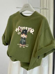 เสื้อยืดแขนสั้นผู้หญิง ทรงหลวม คอตตอนแท้ ทรงหลวม ลำลอง เสื้อชั้นในสำหรับโยคะ ฤดูร้อน ใหม่ แฟชั่น ลำลอง คอกลม