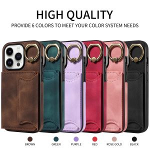 เคสสำหรับ Samsung Galaxy A55 A54 A35 A25 A24 A34 A04 A04S A14 A05 A15 A05S ขนาด5กรัม Samsung ฝาครอบแบบห่วงแม่เหล็กสุดหรู4G ปลอกคลุมที่ใส่บัตรด้านหลังกระเป๋าสตางค์หนัง