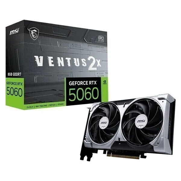 Msi Geforce Rtx 5060 Ventus 2X Oc 8Gb Gddr7 Graphics Card Gaming Gpu HDMI Dp Upgrade Your Pc Today