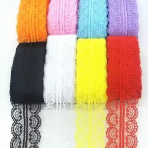 (5yards/roll) 45mm Lace Trimming Ribbon 12 Colors Lace Fabric DIY Sewing Embroidery Decoration Gift Wrapping Material