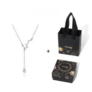 สร้อยคอสีน้ำเงินแบบลำลองสำหรับผู้หญิง ดีไซน์เก๋ไก๋ สไตล์เกาหลี เครื่องประดับแฟชั่น เครื่องประดับโซ่เสื้อกันหนาวแบบลำลอง