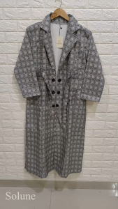 Naomi Long Coat Blazer | Outer Panjang Plaid Jumbo BIG SIZE Cewe Wanita Korea Style