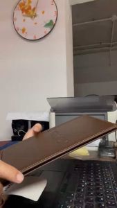 BÌa menu A5  ép chìm 10 lá màu đen nâu cho nhà hàng khách sạn