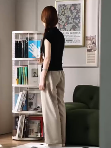 Bookshelf 360 Degree Rotatable Bookcase Childrens Small Picture Book Storage Rack