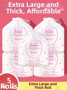 MENGLISI | Cotton Soft Disposable Facial Towel 5 Rolls