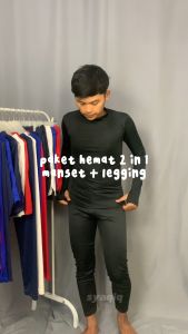 Paket Baselayer Manset Pria Celana Panjang Baselayer Legging Sport Manset Olahraga