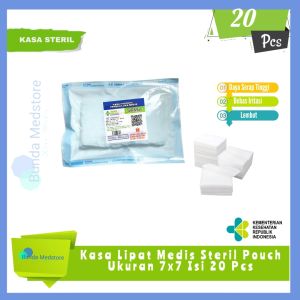 Kasa Lipat Medis Steril Pouch 7Cm x7Cm Isi 20 Pcs Kain Perban Pembalut Luka Besar Bekas Operasi Klinik Toko Alkes Murah