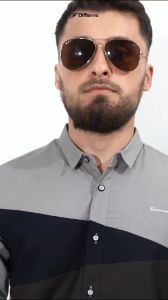 SAMASE Kemko Triangolo R104P Kemeja Koko Pakaian Pria Dewasa Lengan Panjang New Produk