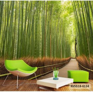 Promo wallpaper bambu custom 3D - wallpaper dinding murah hutan bambu 3D - wallpaper hutan bambu