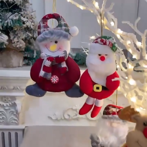 【Christmas Doll】Christmas Plush Hanging Ornaments Christmas Bell Santa Snowman Elk Doll Soft Toy Gift Xmas Tree Decor Pendant