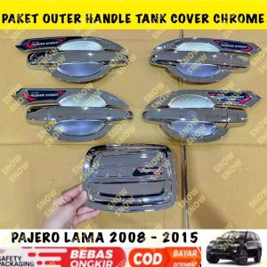Paket Outer Handle Tank Cover Pajero Lama 2008 2015 2016 2024 2025 Chrome