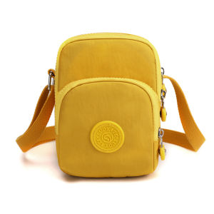 Cute Mini Vertical Canvas Bag Womens Crossbody Phone Bag Fashionable Solid Color Zipper Closure Casual Shoulder Bag