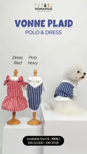 POMAPOO - Baju Kucing dan Baju Anjing Vonne Plaid Polo & Dress