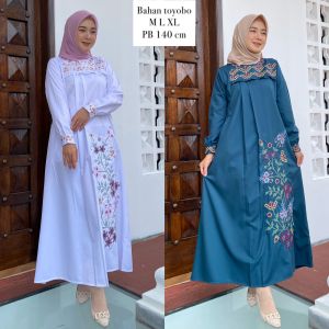 GAMIS MADINA SALMA - Bahan Katun ToyoBo Premium, Kombinasi Bordir, Syari Wanita Muslim Terbaru 2023 (IMS) - Real Pict, COD, Kualitas Terbaik dari Izdihar Muslim Store