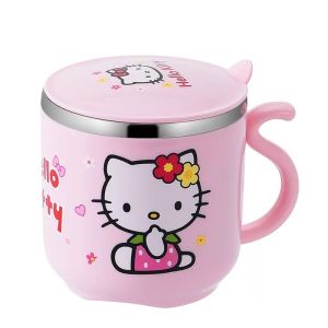 Phim hoạt hình cốc cho trẻ em Cốc trẻ em cốc thép Bộ đồ ăn Minnie Doraemon/comel cawan