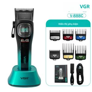 VGR | Máy Cắt Tóc Điện Chuyên Nghiệp VGR V-888C Cho Nam Giới Tốc Độ 8000 Vòng/Phút Máy Cạo Cao Cấp Có Đế - Lưỡi Dao Thép Không Gỉ Có Thể Sạc Lại Cắt Ướt/Khô