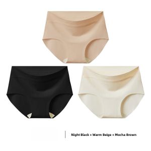 Miiow | Pure Cotton Seamless Ice Silk Triangle Underwear For Women Breathable Sports Briefs Comfortable Mid Waist Youth Summer Fashion