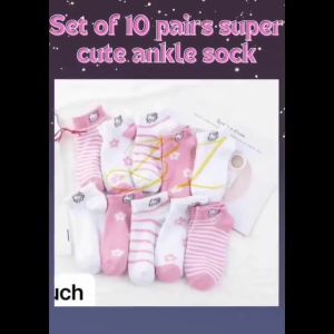 JOL-FASHION 10pairs KT Ankle Socks Fashion Socks Breathable Foot