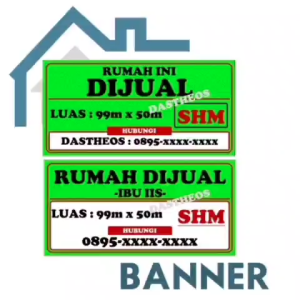 4pcs Baner/Sepanduk Rumah di Jual Kontrakan Oper Kredit DLL